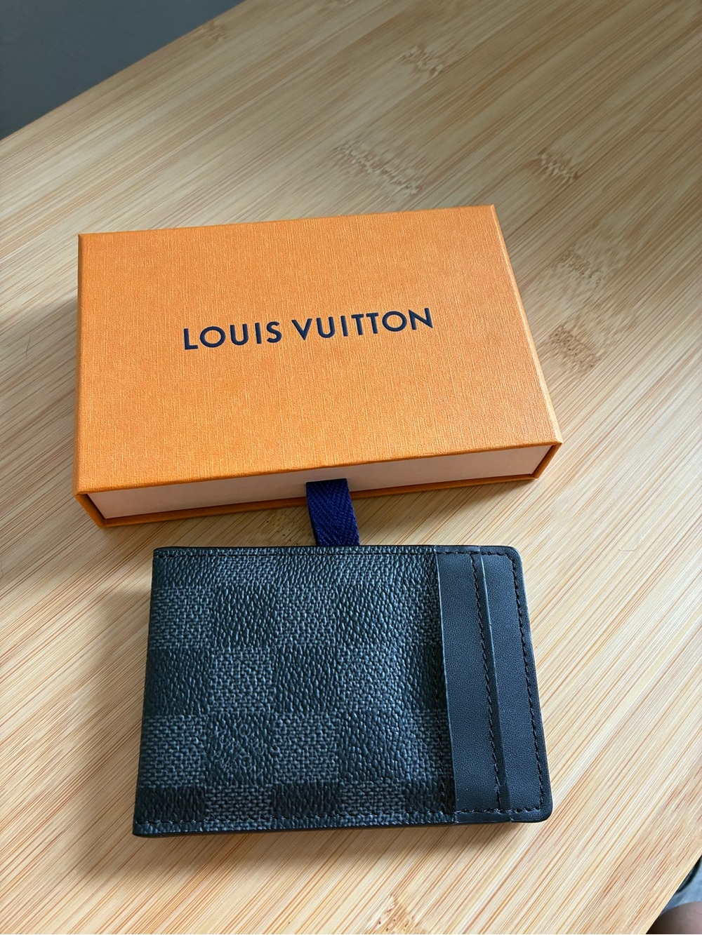 Louis Vuitton Black Damier Card Money Clip